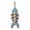 Fish Bone Wall Decoration with Hemp Rope Lanyard Easy To Hang Wall Art Wood Retro Style Pendant for Living Room