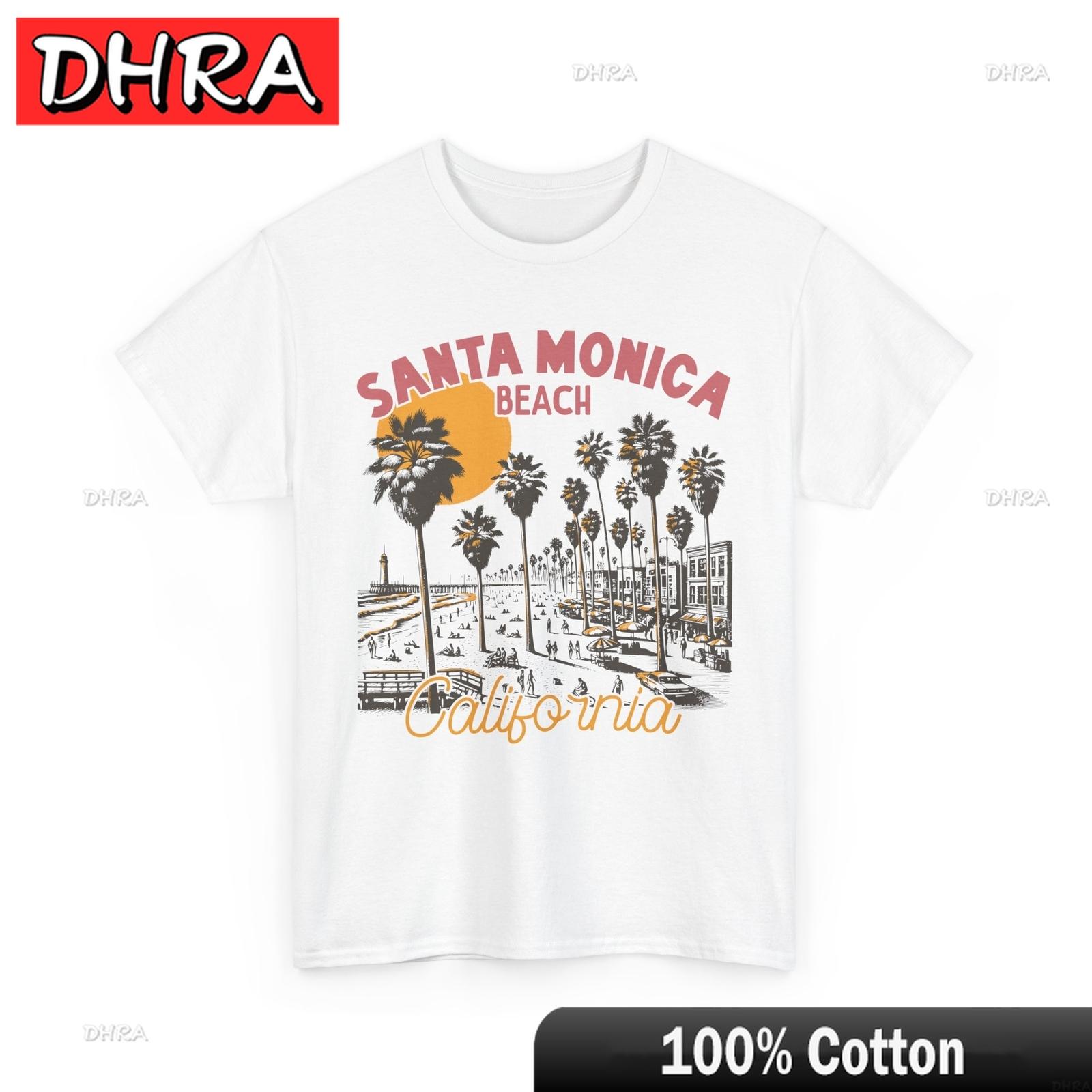 Beach Vibes TShirt Summer Ocean Waves Santa Monica Beach  California Shirt Teen Sleeve Tshirts Aesthetic Creative Fresh Shirt S