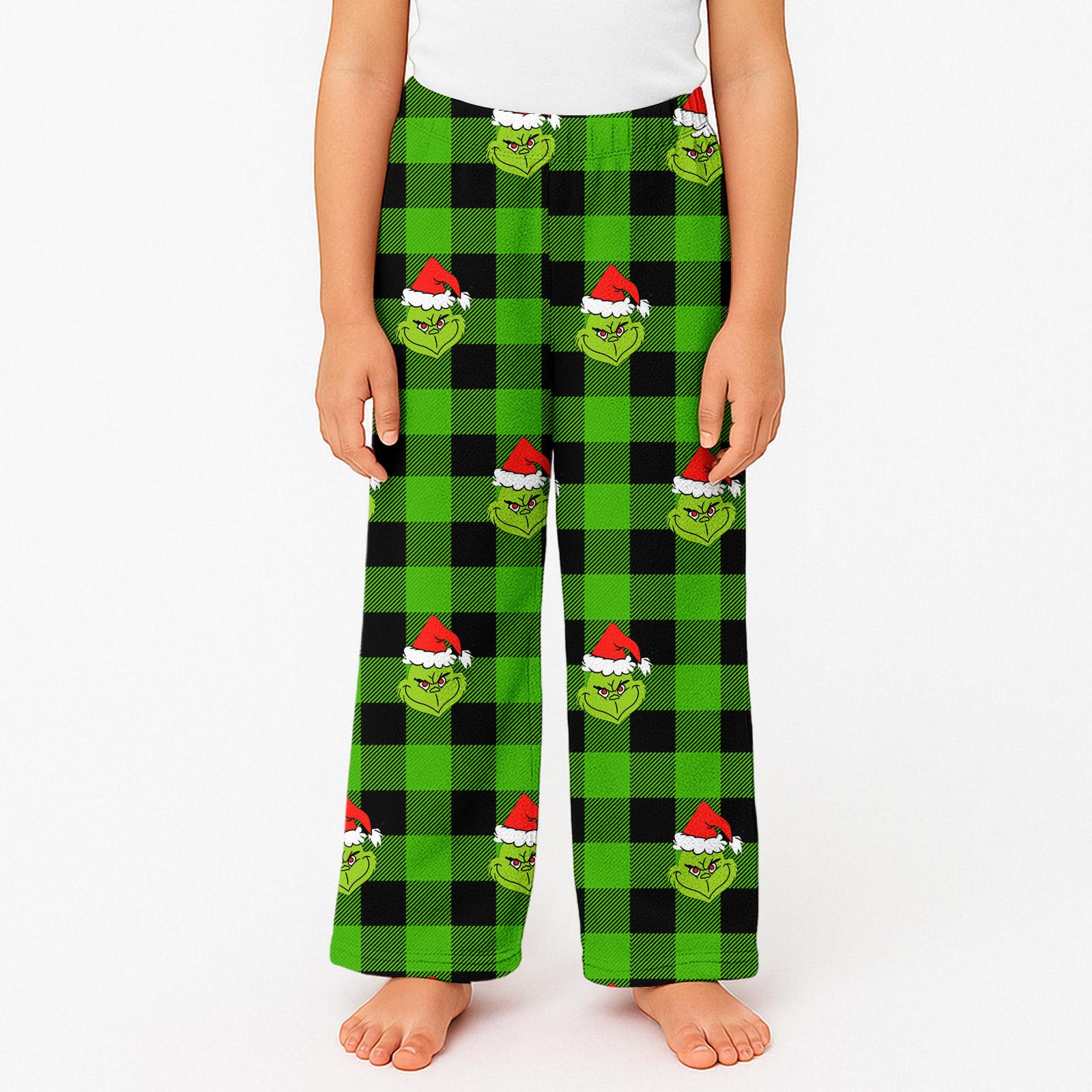 

Children s Plush Lounge Pants Soft Cozy Holiday Patterned Sleepwear Bottoms Elastic Waistband Comfortable Fit 100