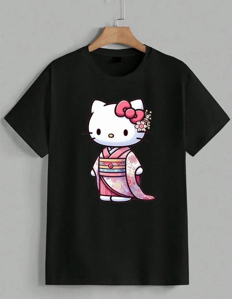Hello Kitty Sanrio Kimono Japanese Theme T-shirt Graphic Apparel Unisex 2 L