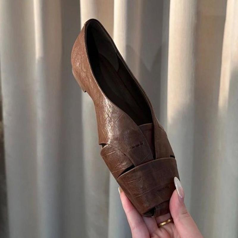 

Fashion Loafers Shoes Women Flats Shallow Square Toe Designer Shoes Fashion Cozy Sandals Autumn 2025 New Trend Dress Zapatillas De Mujer 35 коричневый