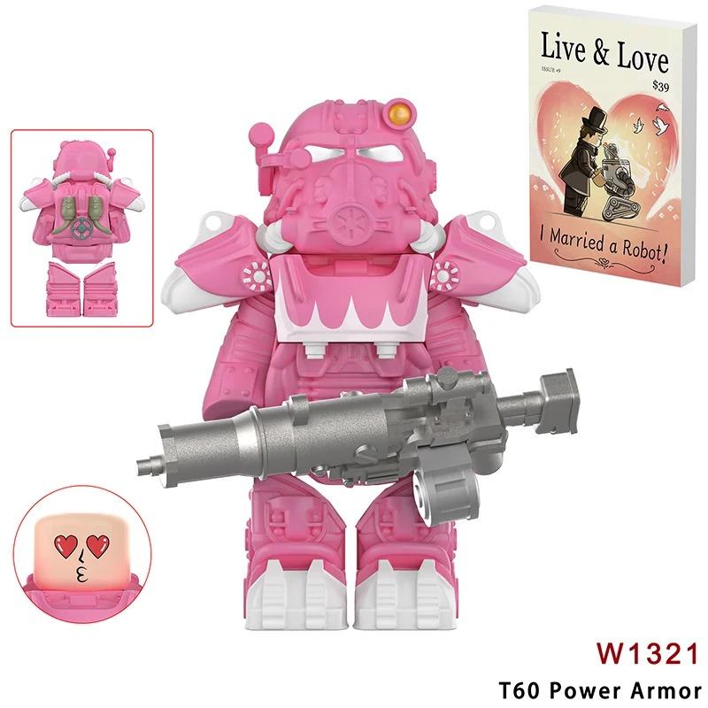 

MOC Military T60 Power Armor Soldiers Mini Anime Action Figures Bos Knights Robots Building Blocks Bricks DIY Toys for KIDS gift style 8