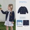 JELLYBABY Flickors Fransk Stil Bomullsstickad Cardigan