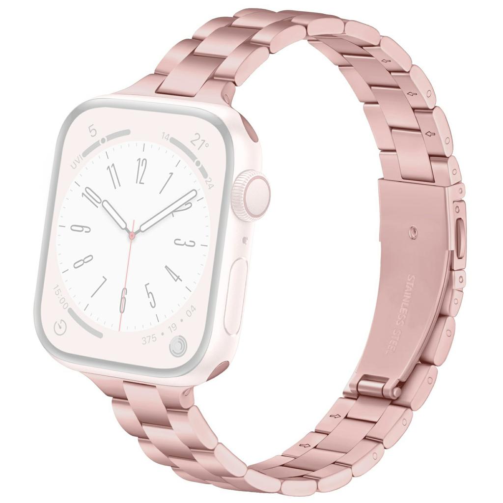 Electroplating Color Strap for Apple Watch Series 10 9 8 7 SE 6 5 4 3 2 1 42mm 41mm 40mm 38mm Slim 3-Beads Metal Watch Band