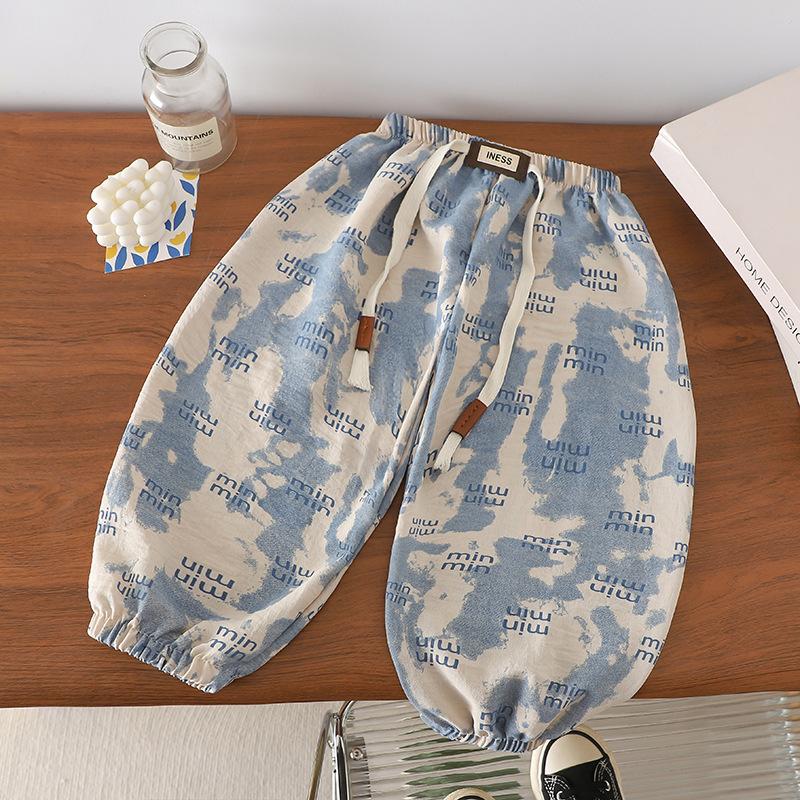 Pantaloni da bambino estivi, pantaloni a campana sottili e larghi, pantaloni anti-zanzara per bambini, abbigliamento estivo