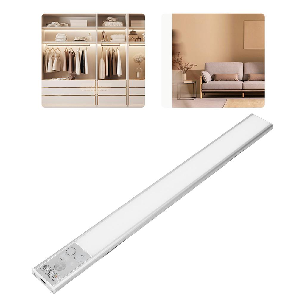 Under Cabinet Light, Motion Sensor Light Indoor with 3 Color Temperatures and Stepless Dimming, Rechargeable Battery Operated for Kitchen Bedroom Cl
