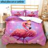 Magical Flamingo Sky 3pcs Bedding,Including 1pc Duvet Cover And 2pcs Pillowcases Perfect for Christmas,Ideal for Bedroom, Dormitory