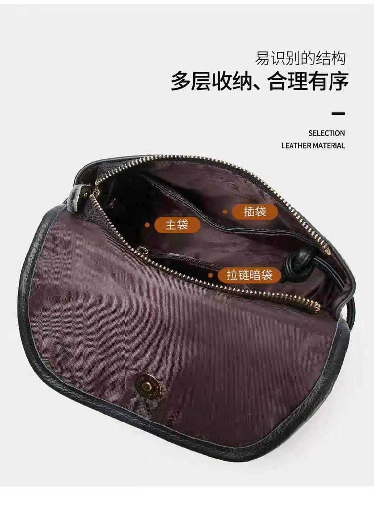 2026 New Style Genuine Leather Women's Crossbody Bags Made of Top-Grain Cowhide. Girls' Casual Small Shoulder Purse