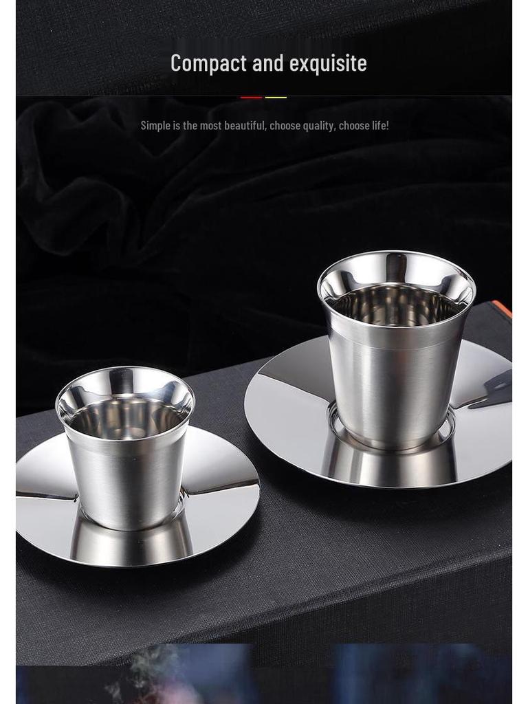 Severský styl 304 Nerezová ocel Dvojitá stěna Izolovaný hrnek: 86 ml Káva, 160 ml Čaj/Víno, Dětský hrnek