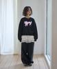 THE GREEN LAB Lovely Cat Crop Sweatshirt [Navy]
