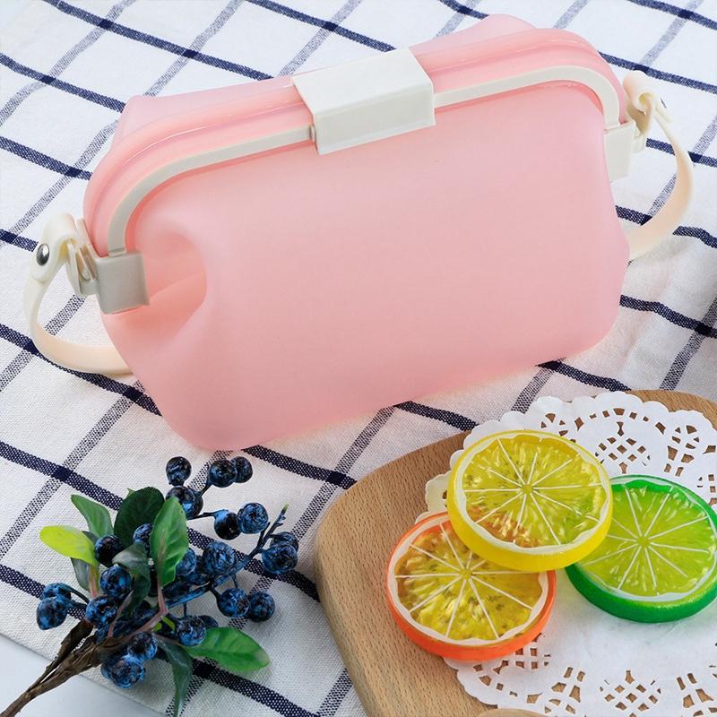 

Дитячий зручний ланч-бокс Bento для роботи, силіконовий мішок для снеків у мікрохвильовій печі, зберігання фруктів на вулиці