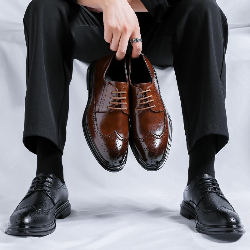 Módní pánské společenské boty na šněrování Módní společenské pánské boty Klasické kožené pánské oblekové boty Módní brogue společenské boty Pánské Oxfords