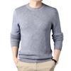 Spring and Autumn Men's Large Size Round Neck Solid Color Casual Sweater
