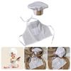2Pcs/set Newborns Baby Cook Costume Set Photography Props Lovely Cooking Hat and Matching Apron for Photoshoots
