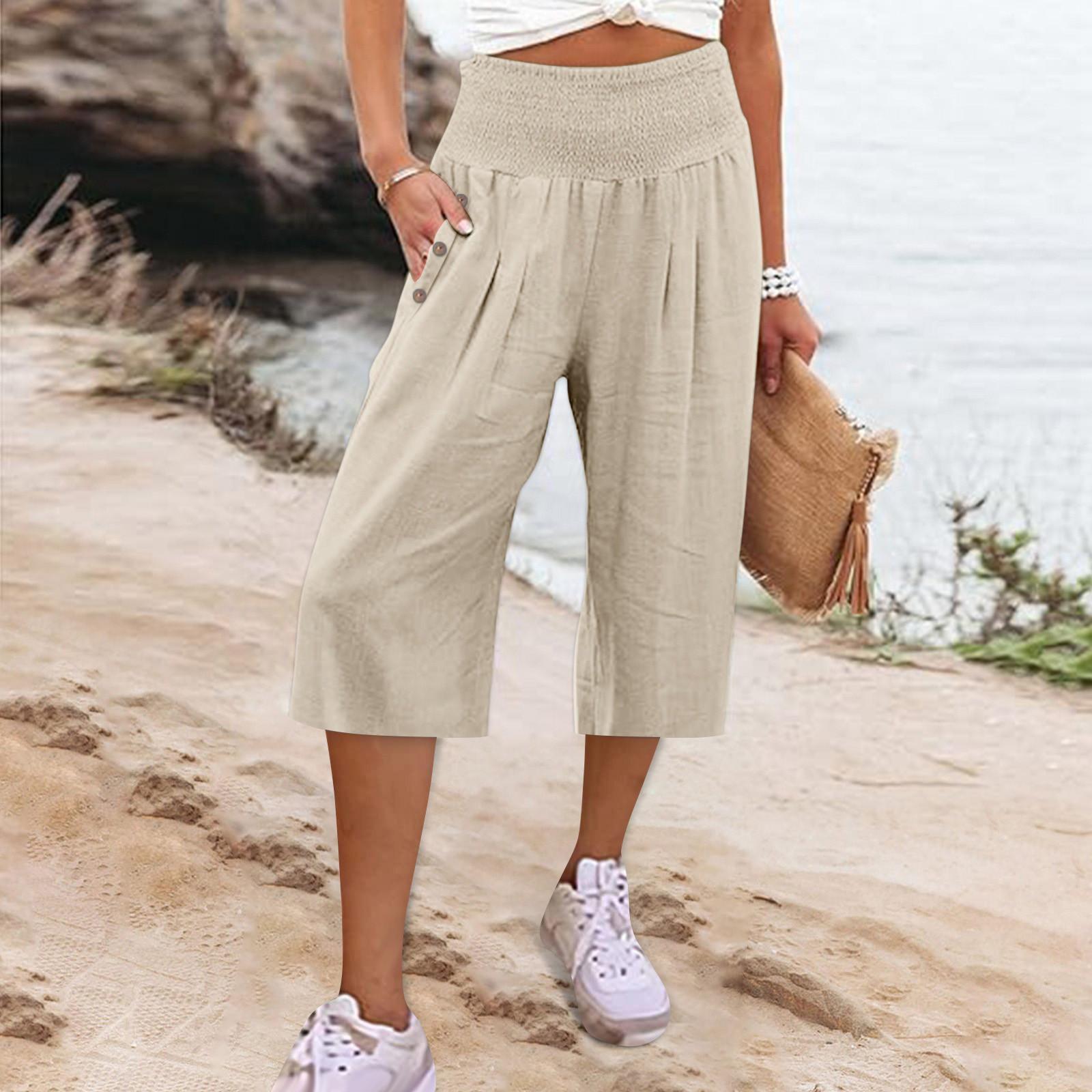 

Женские модные свободные повседневные однотонные брюки на пуговицах 7/10, повседневные брюки XXXL бежевый