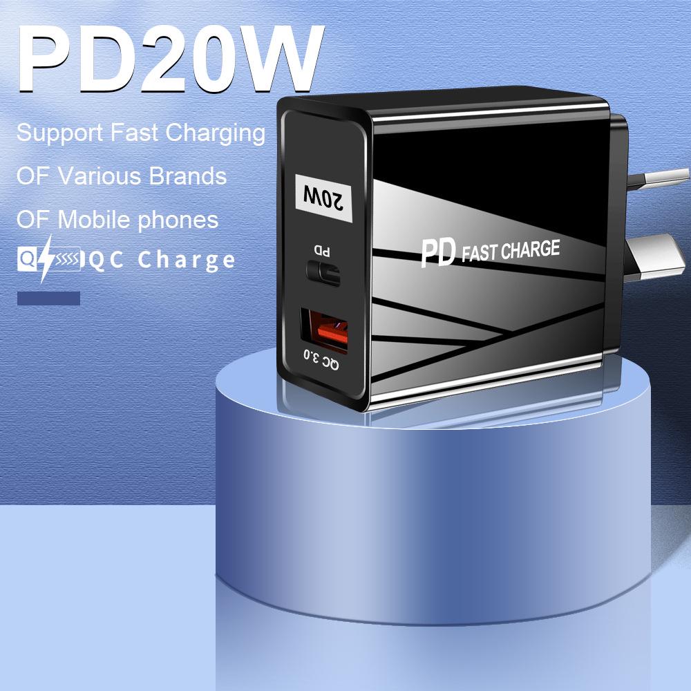 Dual USB Quick Charger - 5V/9V/12V, QC3.0+PD, EU/US Standards