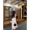 French white lace dress female pure desire spring and autumn new temperament waist Hepburn style long skirt