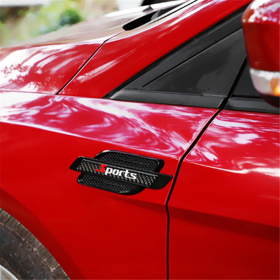 Pair Car Front Fender Side Air Vent Cover Trim Stickers Shark Gills Sports Style