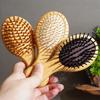 Mini Hair Comb Eco-Friendly Wooden Portable Air Cushion Cute Airbag Anti Static Wide Round Head Tooth Massage Combs Hair Brush