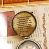 Brass Pocket Compass with Leather Case Engravable Nautical Gift