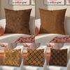 Classic Patterns Cushion Cover Pillowcase Short Plush Invisible Zipper Room Sofa Cushion Cover