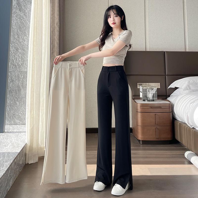 New Spring and Summer Women's Flared Flared Trousers with A Slit