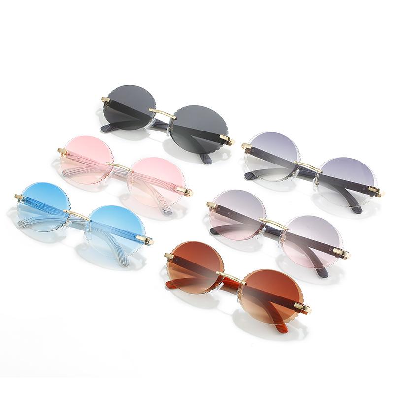 Frameless Sunglasses Women'S Square Small Frame Marine Sunglasses Trendy Street Photography