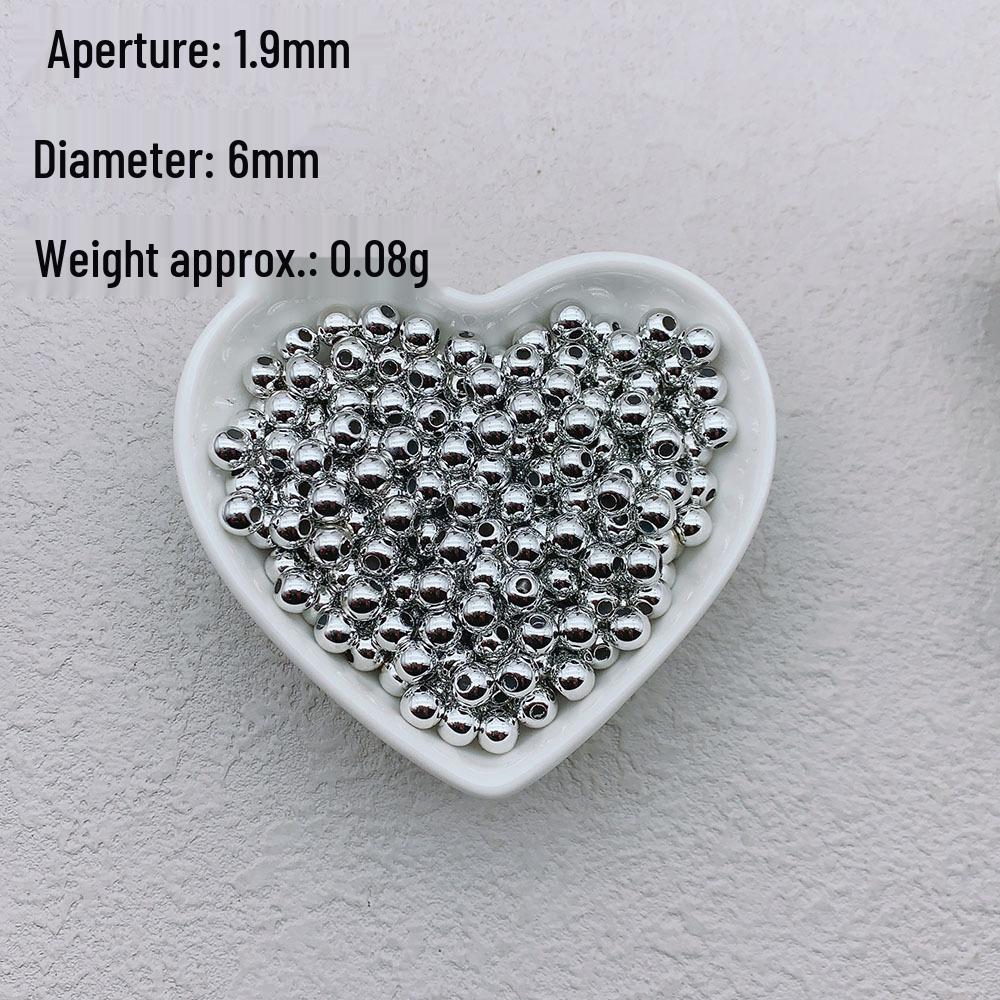 

UV Plated Silver Acrylic Bead for DIY Jewelry and Phone Chains
