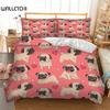Rosa sängklädesset söt husdjurshund enkel dubbelsäng överkast set hjärtformad queen king twin full size sängkläder för barn