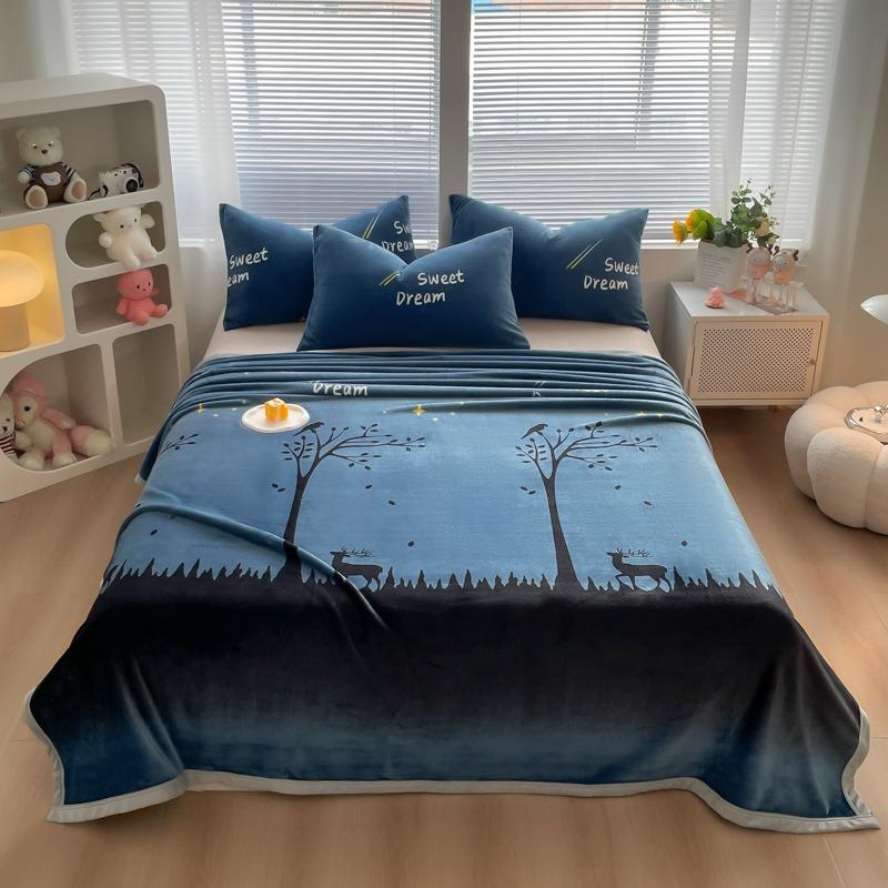 Thick Milk Velvet Blanket Double Bed Bedding Soft and Skin Friendly Home Textile Multiple Styles To Choose From Machine Washable Not Easy Shed Hair