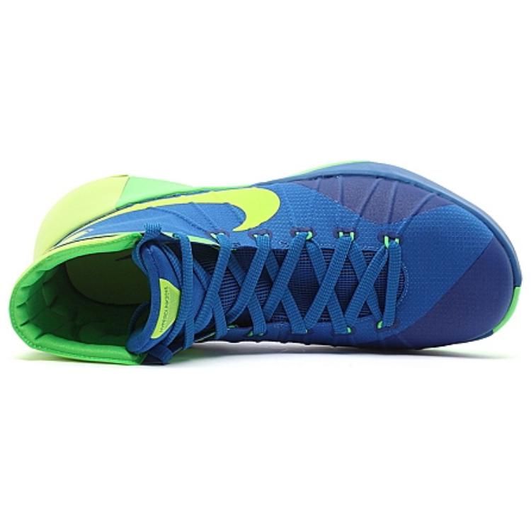Nike Hyperdunk 2015 Shock Absorbers Slip Resistant High top Basketball Shoes Unisex Blue Green Asian Version Sneakers 749562-473