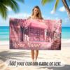 Floral Garden Theme Soft Beach Towel Personalized Custom Name Text Towel Portable for Beach Pool Travel