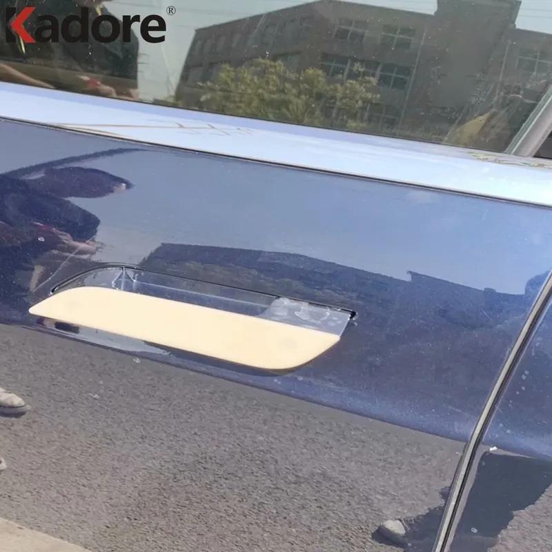 For Tesla Model S 2017 2018 Carbon Fiber Door Handle Cover Trim Side Handles Catch Molding Overlay Car Accessories