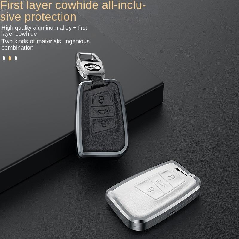 For VW Volkswagen Golf 7 MK7 Tiguan MK2 For SEAT Ateca Leon FR 2 Ibiza Golf 8 MK8 For Skoda Octavia Metal Leather Key Cover Case