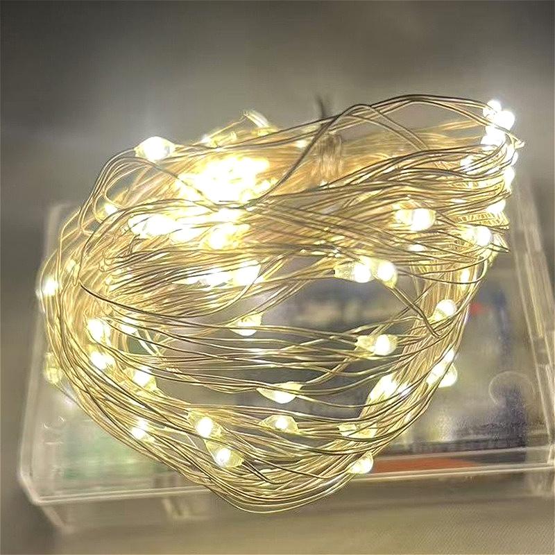 LED Strip Lights Small Colored Lights Wave Ball Battery Box Copper Wire Light String Christmas Bouquet Decorative Light String