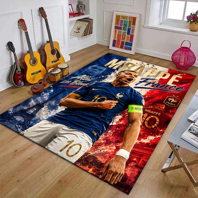 1pc Mbappe6 Design Printed Area Rug Carpet for Bedroom Living Room Home Decor Rugs Mat Non Slip Mat Rug for Bedside