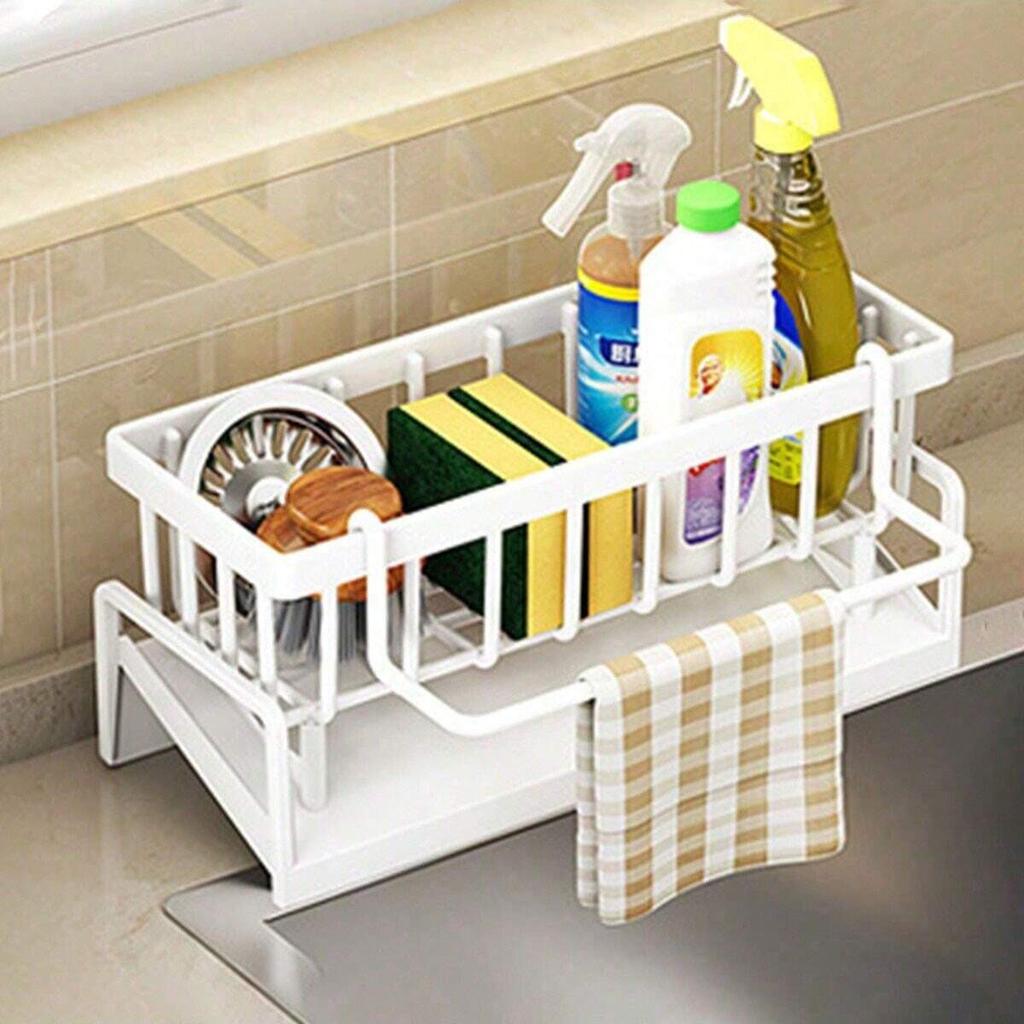 Kitchen Sink Drain Rack Organizer Plastic Self-draining Sink Shelf Soap Sponge Holder Dishcloth Towel Rack filter basket