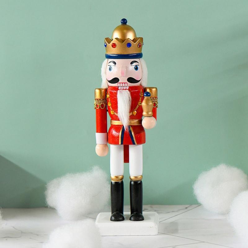 Christmas Wood Nutcracker Soldier Ornament 25cm Bar Bookshelf Party Decoration