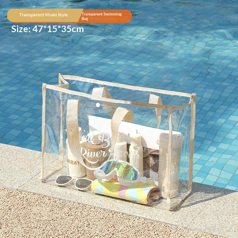 Cosmetic Pouch Beach Tote - Lightweight Beach Bag With Phone Pouch Waterproof Foldable Tote Bag For Beach, Pool, Vacation