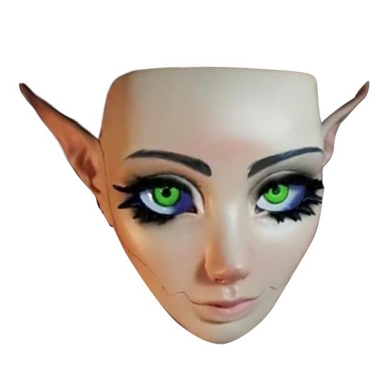 Yousheng Sheep Horn Demon Halloween Face Guard Terrifying Human Face Guard Scary Prop Parties Haunted House Scares Animal Face Guard