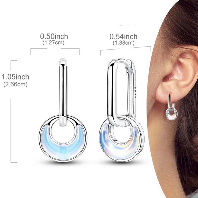 New 925 Silver Hoops Earrings For Woman Starlight Crystal Hoop Coil Earrings Eardrop With Zircon Fashion Jewelry Girls