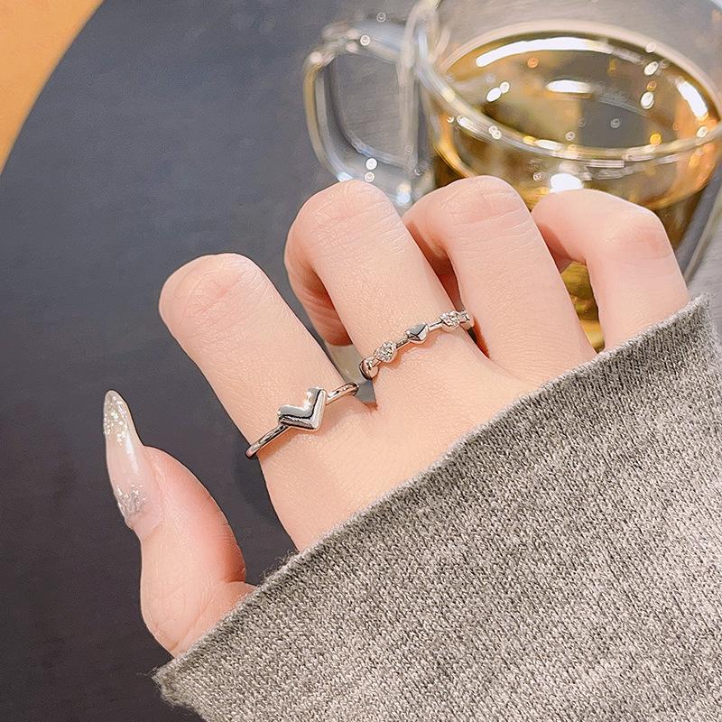 Schlichter Temperament Liebesring Damen Tide Cool Kalter Wind Nischendesign Fortgeschrittener Sinn Offener Zeigefingerring