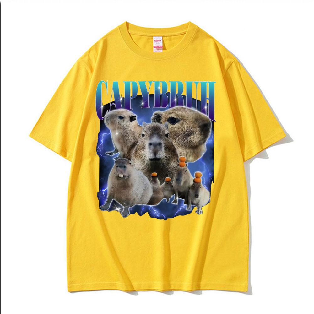 Vintage Capybruh Funny Capybara Meme Graphic T Shirts Women Harajuku s Hip Hop Tshirts Casual Short Sleeve Tshirt Personality