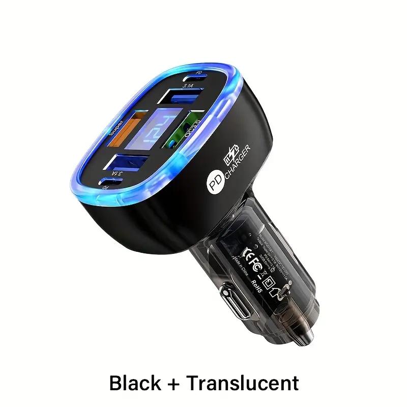 

Автомобильное зарядное устройство 100 Вт, 6 портов, 4 USB+2 PD, быстрая зарядка QC3.0, USB C, автомобильное зарядное устройство для телефона, адаптер типа C в автомобиле для iPhone, Samsung, Huawei, Xiaomi