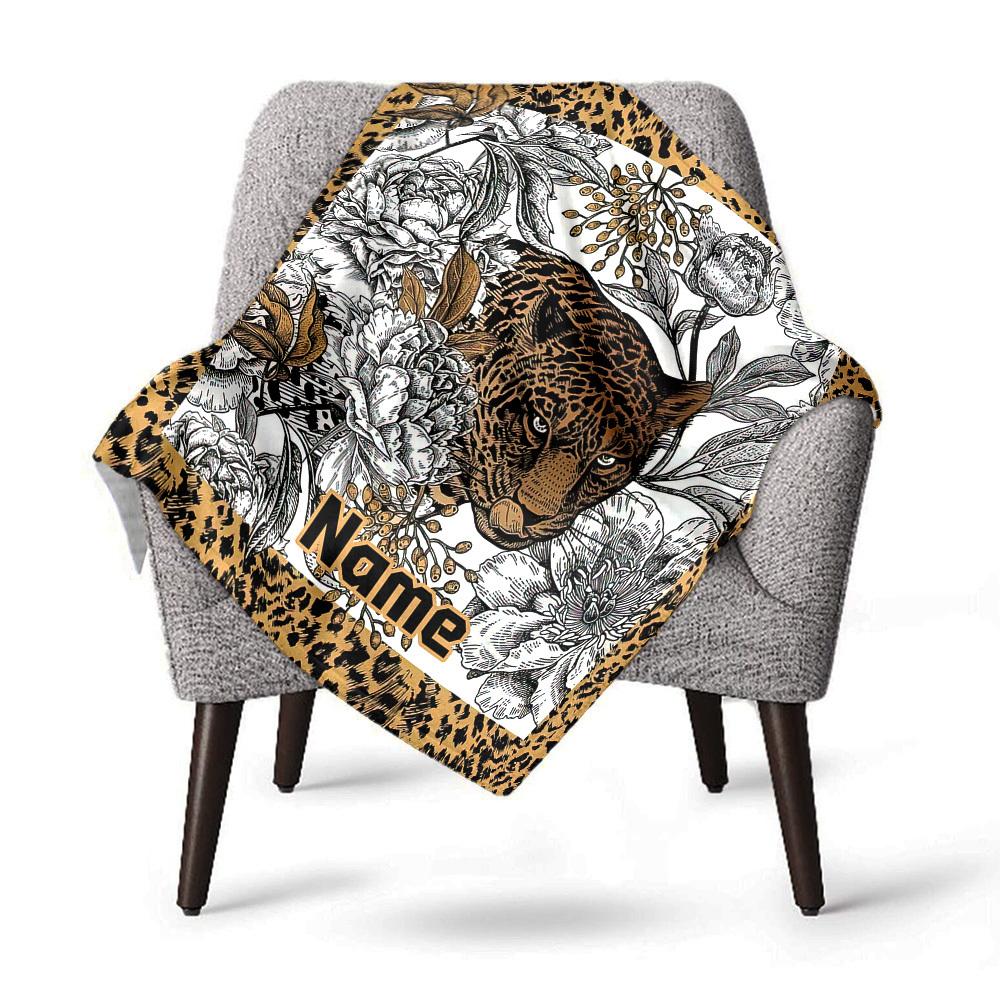Animal Floral Leopard Home Customize Your Name Blankets Comfortable Soft Lightweight Allseason Multipurpose Blanket For Picnics Sofas Offices Beds
