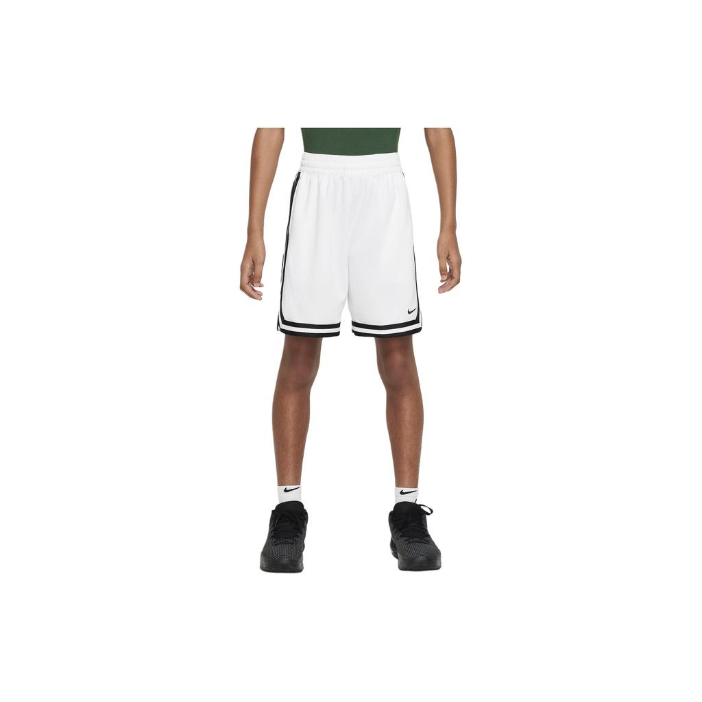 Nike Kids Basketball Shorts Elastic Logo Loose Casual Shorts Kids Shorts White FJ6802-100