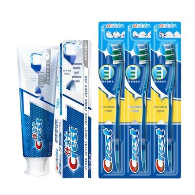 Crest 7-Effekt Aufhellende Zahnpasta & 3 Weiche Zahnbürsten