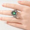 Exquisite Inlaid Multicolored CZ Women's Ring Trendy CopperColor Geometry Daily Wear Party Jewelry Anniversary Gift