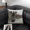 Zebra Cushion Cover Natural Linen Organic Fabric Double-Sided Printing Sofa Home Decor Gift Pillow Case