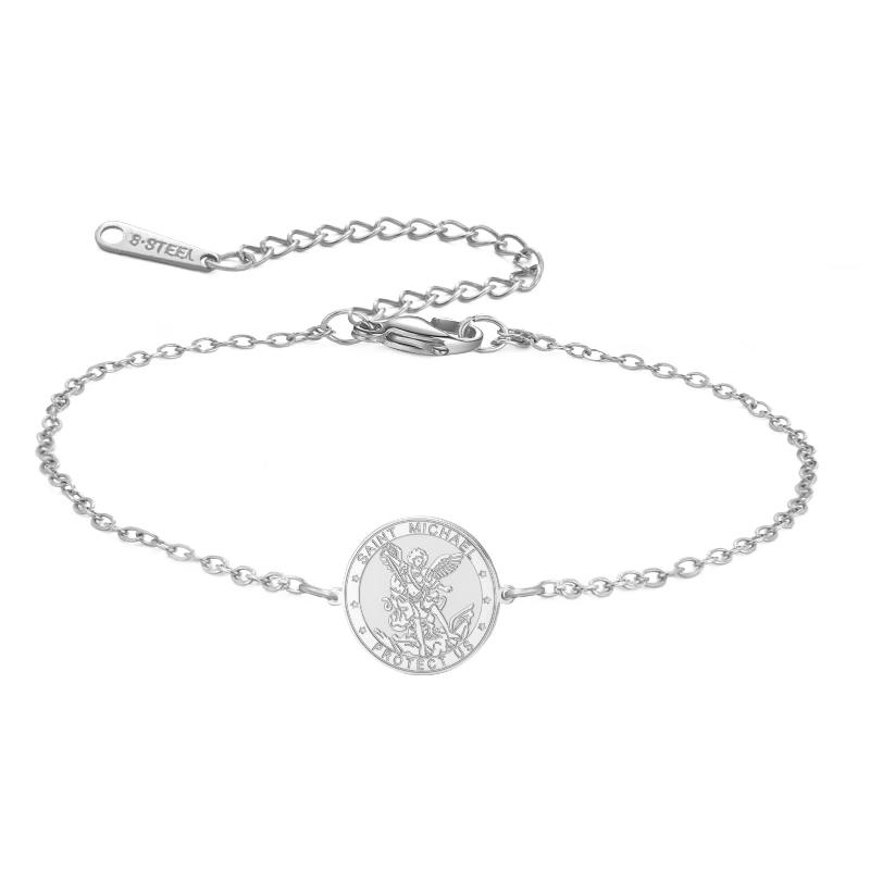 

1Pcs Medallion Hand Bracelets Archangel Saint Michael Bracelet For Women Men Talisman Vintage Jewelry Gifts A1